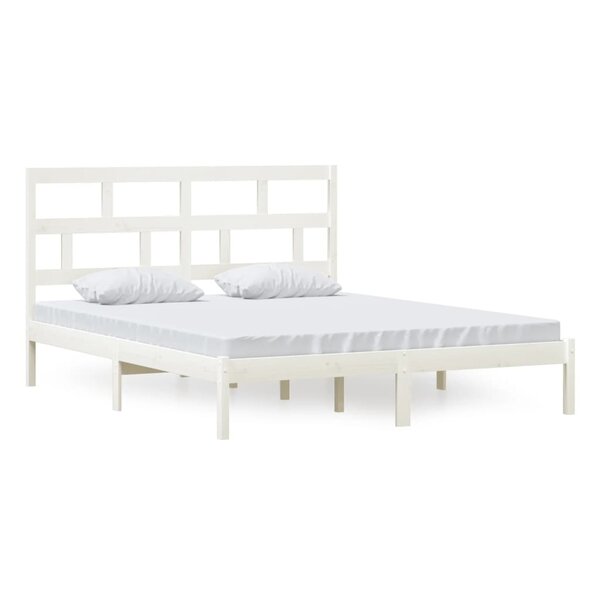 vidaXL Cadre de lit sans matelas blanc bois massif 160x200 cm