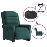 vidaXL Fauteuil inclinable électrique vert foncé tissu