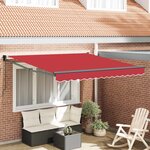 vidaXL Auvent Rétractable Rouge 350 x 250 cm Polyester et Aluminium