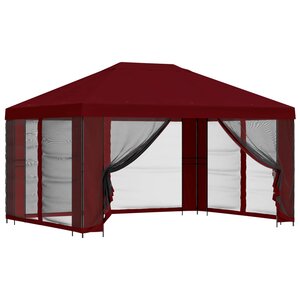 vidaXL Abri de jardin avec parois 4 × 3 m Bordeaux Polyester et Acier