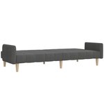 vidaXL Canapé-lit à 2 places gris foncé tissu