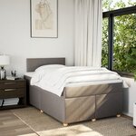 vidaXL Sommier à lattes de lit avec matelas Taupe 120x200 cm Tissu