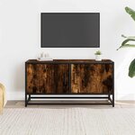 vidaXL Meuble TV chêne fumé 80x34 5x40 cm bois d'ingénierie et métal