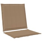 vidaXL Coussins de siège et de dos 4 Pièces Taupe 47 x 45 x 2 cm
