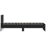 vidaXL Cadre de lit avec tête de lit et lumières LED noir 90x200 cm