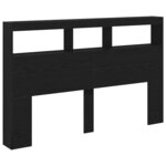 vidaXL Armoire tête de lit avec LED chêne noir 160x17x102 cm