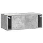 vidaXL Meuble TV mural Gris béton 78 5 x 41 x 30 cm Bois d'ingénierie