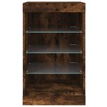 vidaXL Buffet avec lumières LED chêne fumé 41x37x67 cm