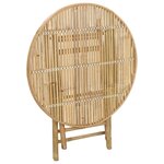 vidaXL Table de Jardin Naturel 80 x 70 cm Bambou