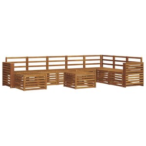vidaXL Ensemble de canapés d'extérieur 9 pc Naturel