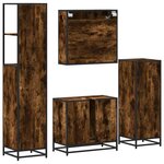 vidaXL Ensemble meubles salle de bain 4 Pièces chêne fumé bois ingénierie