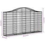 vidaXL Paniers à gabions arqués 7 Pièces 200x30x100/120 cm Fer galvanisé