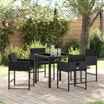 vidaXL Ensemble de salle à manger pour jardin 5 Pièces Noir Poly rotin