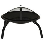 vidaXL Foyer et barbecue avec tisonnier 2 en 1 56x56x49 cm Acier