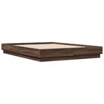 vidaXL Cadre de lit avec LED sans matelas chêne marron 150x200 cm