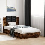 vidaXL Cadre de lit sans matelas chêne fumé 90x190 cm