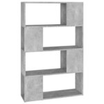 vidaXL Bibliothèque/Séparateur de pièce Gris béton 80x24x124 5 cm