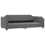 vidaXL Lit de jour avec gigogne et tiroirs gris foncé 90x200 cm tissu