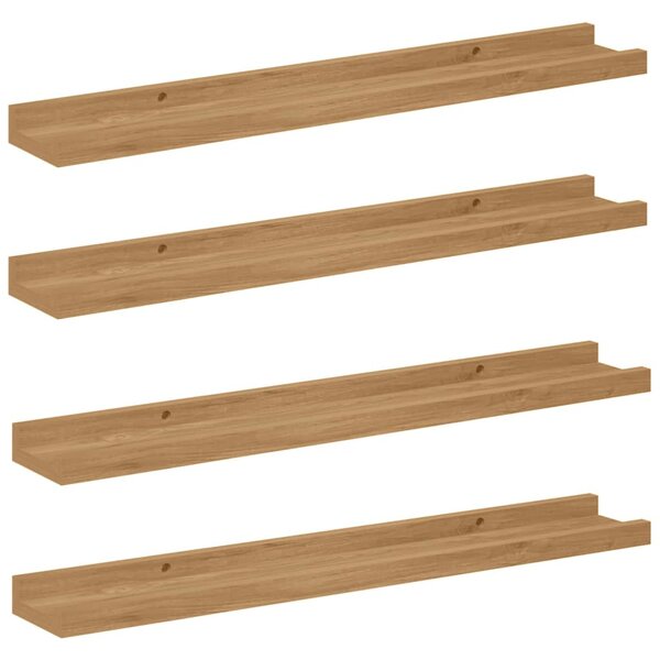 vidaXL Étagère Murale 4 Pièces Marron 60 x 9 x 3 cm Bois d'ingénierie