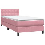 vidaXL Sommier à lattes de lit avec matelas rose 80x220 cm velours