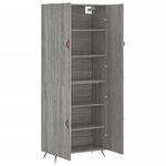vidaXL Buffet haut Sonoma gris 69 5x34x180 cm Bois d'ingénierie