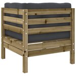 vidaXL Salon de jardin 9 Pièces avec coussins bois de pin imprégné