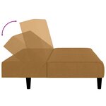 vidaXL Canapé-lit à 2 places marron velours