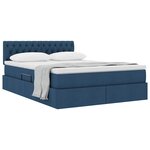 vidaXL Lit avec rangement et matelas avec matelas Bleu 140 x 190 cm