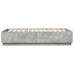 vidaXL Cadre de lit avec LED sans matelas gris béton 150x200 cm
