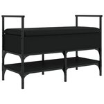 vidaXL Banc à chaussures noir 85 5x42x57 5 cm bois d'ingénierie