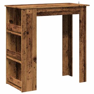 vidaXL Table de bar et étagère de rangement vieux bois 102x50x103 5 cm
