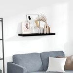 vidaXL Étagère murale flottante Noir brillant 80x23 5x3 8 cm MDF