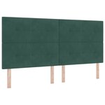 vidaXL Tête de lit LED avec bandes LED Vert 200 cm Velours