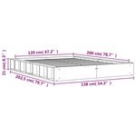 vidaXL Cadre de lit sans matelas cire marron 120x200cm bois pin massif