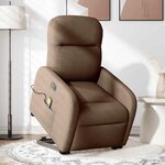 vidaXL Fauteuil inclinable de massage électrique Marron Tissu