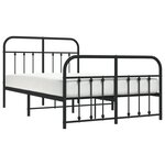 vidaXL Cadre de lit métal sans matelas avec pied de lit noir 120x200cm