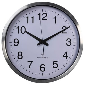 Perel horloge murale 50 cm blanc et argenté