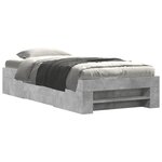 vidaXL Cadre de lit gris béton 90x200 cm bois d'ingénierie