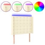 vidaXL Tête de lit à LED Crème 83x16x118/128 cm Similicuir