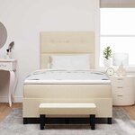 vidaXL Lit à ressorts avec matelas Crème 120 x 190 cm tissu
