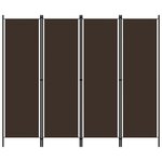 vidaXL Cloison de séparation 4 panneaux Marron 200x180 cm