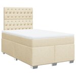 vidaXL Sommier à lattes de lit avec matelas crème 120x190 cm tissu