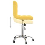 vidaXL Chaise pivotante de salle à manger Jaune moutarde Tissu