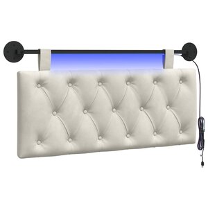 vidaXL Tête de lit suspendue Crème Velours