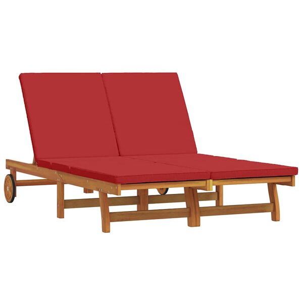 vidaXL Transat 2-personne Marron 125 x 200 x 84cm Bois d'acacia massif