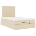vidaXL Cadre de lit ottoman avec matelas crème 120x190 cm tissu