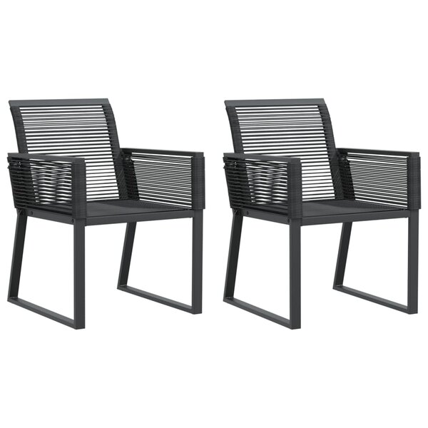 vidaXL Chaises de jardin lot de 2 Noir Résine tressée
