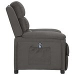 vidaXL Fauteuil inclinable électrique Gris foncé Tissu