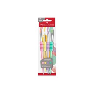 FABER-CASTELL Set de pinceaux à poils synthétiques pastel