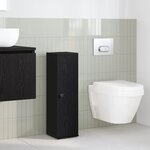 vidaXL Meuble de salle de bain avec porte-rouleau noir 20 5x22x72 cm